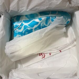 Christian Louboutin Louis Orlato high-top sneaker silk/ satin materials.